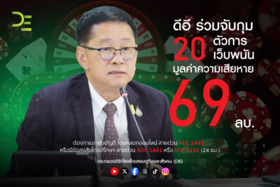 Gambling ประเสริฐ จันทรรวงทอง รัฐมนตรีว่าการกระทรวงดิจิทัลเพื่อเศรษฐกิจและสังคม