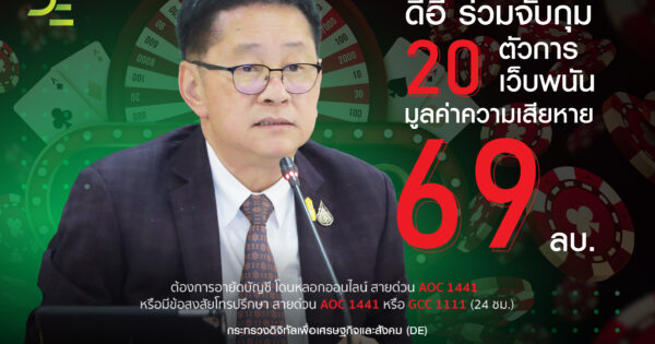 Gambling ประเสริฐ จันทรรวงทอง รัฐมนตรีว่าการกระทรวงดิจิทัลเพื่อเศรษฐกิจและสังคม