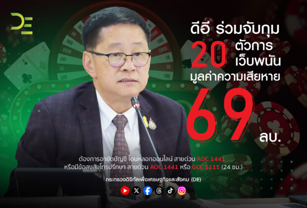 Gambling ประเสริฐ จันทรรวงทอง รัฐมนตรีว่าการกระทรวงดิจิทัลเพื่อเศรษฐกิจและสังคม