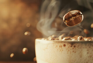 delicious organic coffee still life